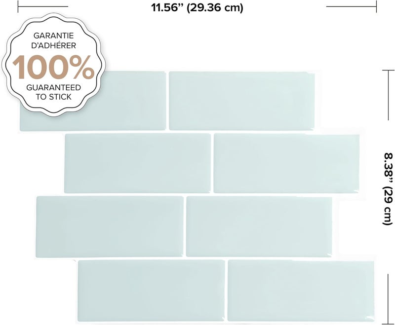 Smart Tiles Peel and Stick Backsplash - 5 Sheets of 11.56" x 8.38" - 3D Adhesive Peel and Stick Tile Backsplash for Kitchen, Bathroom, Wall Tile - Image 3